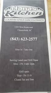 Nana's kitchen menu mauldin sc. Nana S Kitchen Home Chesterfield South Carolina Menu Prices Restaurant Reviews Facebook