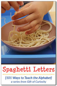 Alphabets noodles are most commonly used in soups. Spaghetti Letters 101 Ways To Teach The Alphabet Gift Of Curiosity