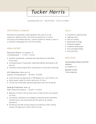 2020 best cinematographer resume