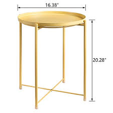 Shop our round coffee tables selection from the world's finest dealers on 1stdibs. Hollyhome Tray Metal End Table Sofa Table Small Round Side Tables Anti Rust And Waterproof Outdoor Indoor Snack Table Accent Coffee Table H 20 28 X D 16 38 Latte Yellow Pricepulse