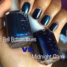 If bell bottom blues is a woman, then i don't know anyone like her, and the topic doesn't do anything for me. Essie Bell Bottom Blues Vs Essie Midnight Cami Nail Polish Nail Art Instagram My Nails