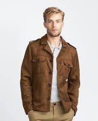 Faux Suede Overshirt View All Jackets Man Mens Jackets Men Casual Mens Fashion Casual