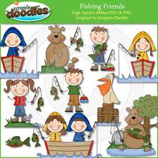 Fishing Friends Clip Art Etsy In 2020 Fishing Friends Kids Art Class Clip Art