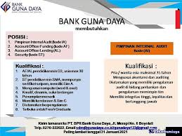 Untuk bca, mandiri, bni, bri, bi, danamon, bmt, bank syariah. Lowongan Kerja Pt Bpr Bank Guna Daya Boyolali Januari 2021