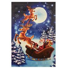 Santa's sleigh with reindeers template. Northlight Santa And Reindeer Sleigh Ride Outdoor Garden Flag 28 X 40 Target