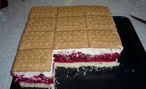 Mit einem teigschaber gleichmäßig auf das kompott streichen. Butterkeks Himbeer Kuchen Einfach Nur Lecker