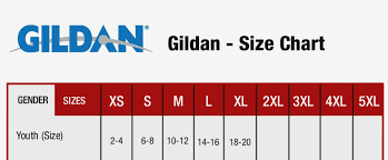 Gildan T Shirts Size Chart For Youth Nils Stucki