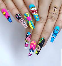 Pin By Tori Antoinette On Nail Polishes I Need In My Life Pop Art Nails Coffin Nails Designs Neon Nails