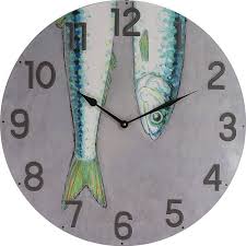X2022 Perfekt Fur Die Maritime Kuche Und Den Flur Geeignet Grosse Wanduhr Mit Sardinen X2022 Die Uhr Wird Mit Einer Han Wanduhr Wanduhren Grosse Wanduhren