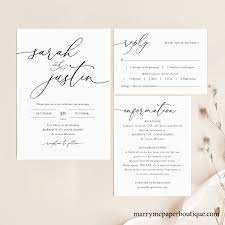 Classic Wedding Invitation Template Set Elegant Wedding Etsy In 2020 Classic Wedding Invitations Bridal Shower Invitations Printable Wedding Invitation Templates