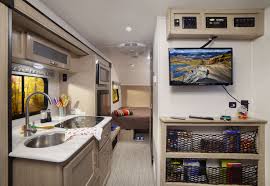 The bedroom is really nothing more than a space for a bed to be jammed into. R Pod 190 Back To Front Interior Blanchard Trailer Sales Inc