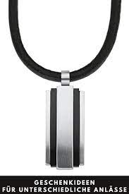 geschenkidee fur herren s oliver herren kette mit anhanger lederhalsband dog tag edelstahl leder lederhalsband herren kette anhanger kette