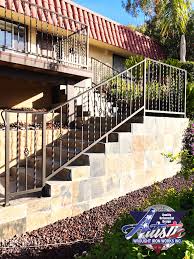 Metty metal outdoor stair railing,black handrails for outdoor steps,4 step handrail fits 1 to 4 steps mattle wrought iron handrail,hand rails for outdoor steps black 4.7 out of 5 stars 14 $205.89 $ 205. Iron Twist Outdoor Stair Railing Brown Artistic Wrought Iron Works Inc