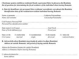Agenția națională de administrare fiscală a publicat pe site „ghidul pentru. Romanii Care Muncesc In StrÄinÄtate Vor Fi NevoiÈi SÄ Completeze Un Chestionar Cu Privire La RezidenÈa FiscalÄ