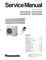Started shipments of air conditioners to panasonic america. Panasonic Cs C181ke Service Manual Pdf Download Manualslib