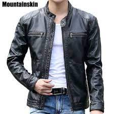 Mountainskin 5xl Men S Leather Jackets Men Stand Collar Coats Male Motorcycle Leather Jacket Ca Leather Jacket Men Style Leather Jacket Men Jackets Men Fashion