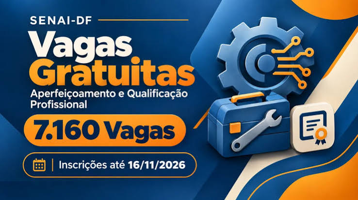 SENAI-DF abre 7.160 vagas gratuitas em cursos para baixa renda