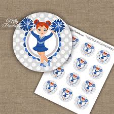The ponytail can represent the ideal option for more formal or business look. Cute Blue Cheerleader Red Hair Cupcake Toppers Nifty Printables