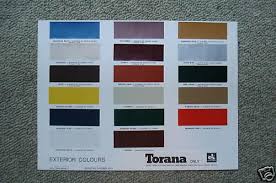 1974 1980 Holden And Torana Paint Charts Paint Panel