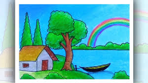 How To Draw Easy Scenery With Oil Pastel Rainbow Scenery Drawing Step By Step Youtube Sunset scenery with oil pastel for beginners step by step. how to draw easy scenery with oil pastel rainbow scenery drawing step by step
