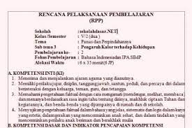 Berikut ini contoh rpp 1 lembar/halaman kelas 5 semester 2 sd k13 revisi 2020 yang terdiri dari tema 6, 7, 8, 9 untuk dijadikan sebagai format terbaru. Rpp K13 Kelas 5 Tema 6 Panas Dan Perpindahannya Sekolahdasar Net