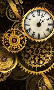 Clocks And Cogs Steampunk Clocks Cogs Phone Wallpaper Steampunk Wallpaper Clock Wallpaper Gold Clock