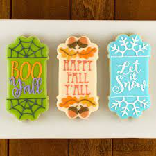 Cookie Thin Header Footer Plaque Example Plaque Cookies Cookie Pie Halloween Cookies Decorated