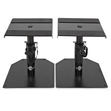 Desktop Monitor Speaker Stands By Gear4music Pair Monitor Speaker Stands Speaker Stands Desk Setup