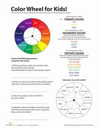 Tertiary colors result when you mix a primary color with a secondary color that is next to it on the color wheel. Color Wheel For Kids Worksheet Education Com