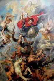 Allora l'arcangelo michele, con i suoi fedeli a dio l'arcangelo michele fu la prima creatura di dio ad adorare il verbo eucaristico. La Caduta Di Lucifero Dal Paradiso