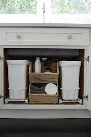 trash can in a kitchen cabinet