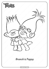 Branch from trolls coloring page cartoon coloring pages disney. Printable Trolls Branch And Poppy Pdf Coloring Page Trolls Branch And Poppy Branch And Poppy Coloring Pages