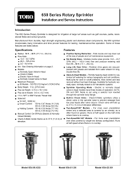 toro 650 series sprinklers manualzz com