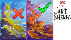 Follow my insta and tiktok @trippydraws new art for sale weedays! Clouds At Sunset Dos And Dont S How To Paint Better With Acrylics For New Artists The Art Sherpa