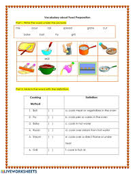 Cooking Vocabulary Interactive And Downloadable Worksheet You Can Do The Exercises Online Or Dow Vocabulary Vocabulary Worksheets English As A Second Language