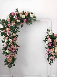 The arrangement is made of artificial flowers, real touch roses and has been well looked after. Arch Flowers Wedding Arch Floral Arch Flower Garland Baby Etsy