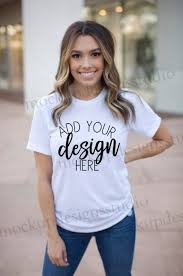 Bella 3001 White Shirt Mockup White Shirt Mock Up White Crewneck Model Mock Up Bella 3001 Model Mock Up Inspirational Shirt Mothers Day Shirts Nature Shirts