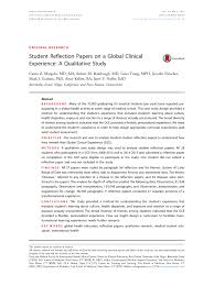 Welcome to cambridge global perspectives & research, as level! Pdf Student Reflection Papers On A Global Clinical Experience A Qualitative Study