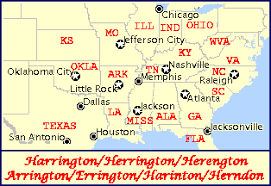 Southern Harrington/Herrington Lines/Descendants of Thomas & Mary Whitmel  Harrington