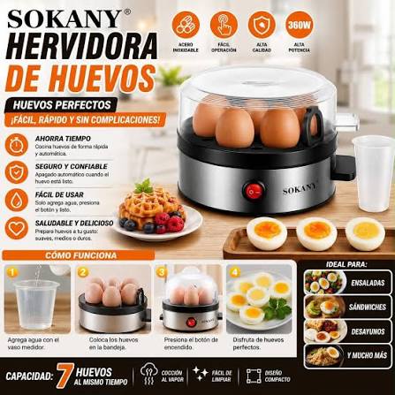 Tenemos Disponibles Hervidor de Huevos Eléctrico 🥚* *Capacidad para 7  huevos, rápido y fácil de usar.* *🔌 Eléctrico.* *⚡ Práctico y eficiente*  *🧼 Fácil de limpiar* *Precio $750 Pesos*