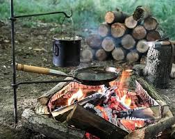 This is a statement piece that will have your campsite resembling that of the old wild west. Campfire Pot Stand Heavy Duty Wood Open Fire Campfire Etsy Summer Recipes Dinner Campfire Cooking Equipment Open Fire Cooking