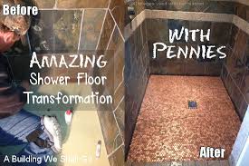 Diy Amazing Shower Floor Transformation Idea Costs Only 54 Shower Floor Amazing Showers Penny Floor