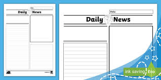 Learn about headline writing and other journalism topics with this newspaper activity for kids. Newspaper Outline Twinkl Newsroom Resources
