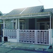 Pagar Rumah Dan Kanopi Minimalis Warna Putih Bengkellasjakarta Bengkellasmajalengka Bengkellascikijing Bengkellasciamis Desain Arsitektur Arsitektur Rumah