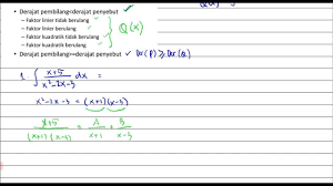 Integral tak tentu seperti sebelumnya dijelaskan merupakan invers/kebalikan dari turunan. Matematika Lanjutan Kalkulus 2 19 Teknik Integral Fungsi Rasional Part 1 Youtube