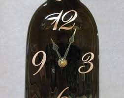 Dark Brown Wine Bottle Clock