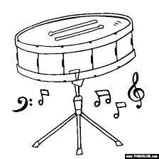 A real drum for christmas coloring page. Snare Drum Coloring Page Color Drums