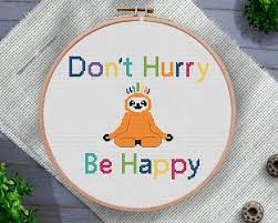 Quick and easy sloth cross stitch pattern. Don T Hurry Sloth Cross Stitch Pattern Stitchyluna