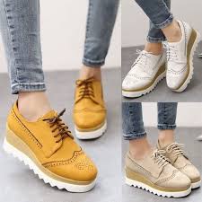 Womens Eyelets Lace Up Platform Wedges High Heels Pumps New Faux Leather Shoes Casual Shoes Shoes Boots