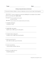 This worksheet will give students practice in merging two or more sentences into one. Writing Compound Sentences Worksheet Compound Sentences Simple And Compound Sentences Writing Compound Sentences